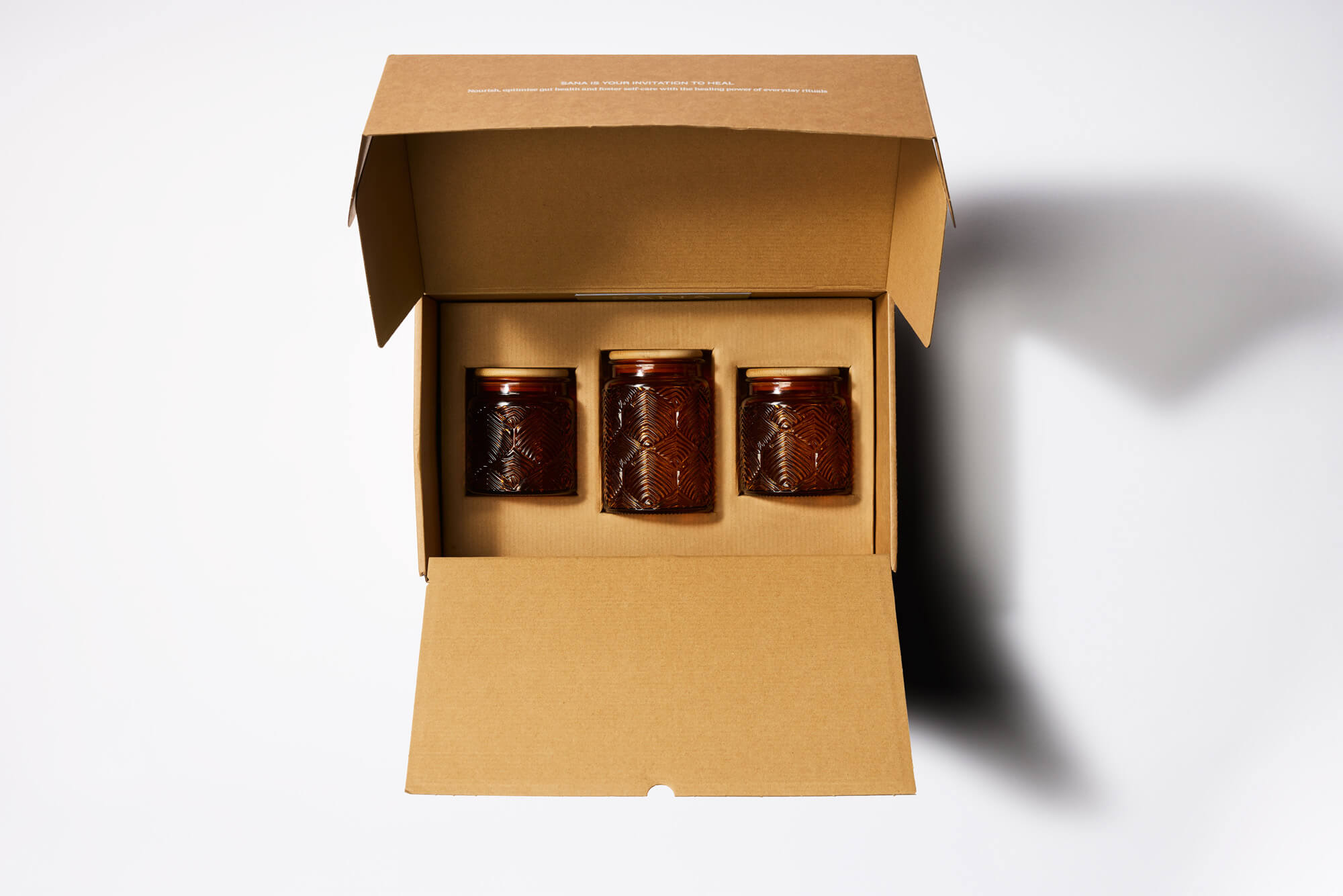 SANA Decorative Glass Canister Set - Amber