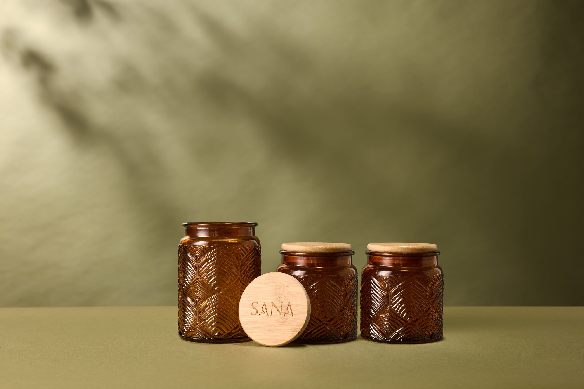 SANA Decorative Glass Canister Set – Amber