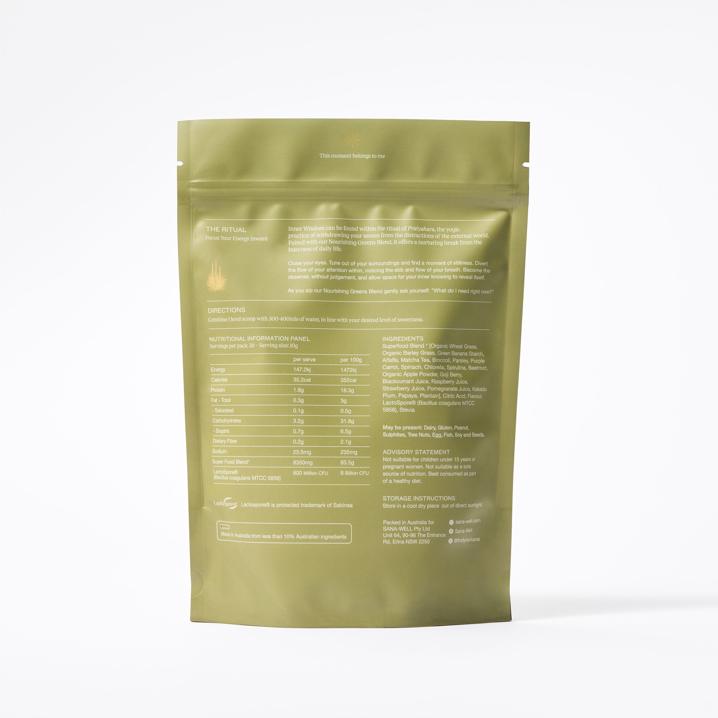 Nourishing Greens Blend - nutritional information